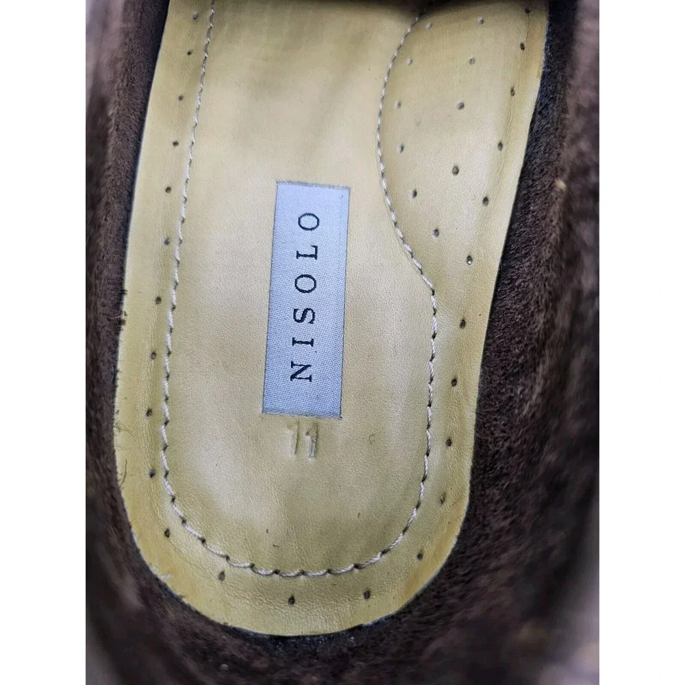 Nisolo Boat Shoes Mens 11 Brown Leather Comfort Designer Loafer Slip On Nautical